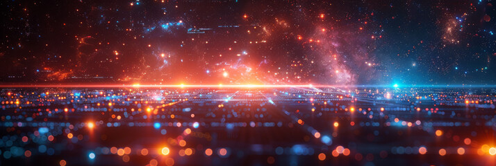 Digital background for tech, AI, neural networks, data, audio, graphics