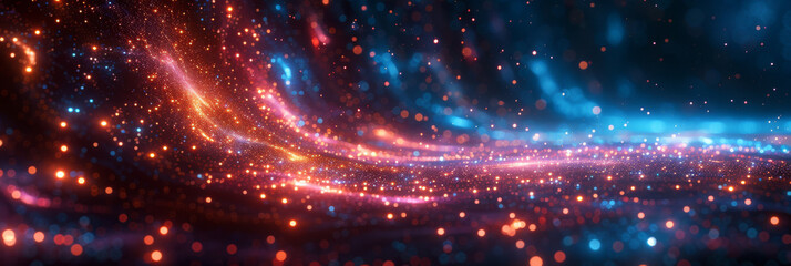 Digital background for tech, AI, neural networks, data, audio, graphics