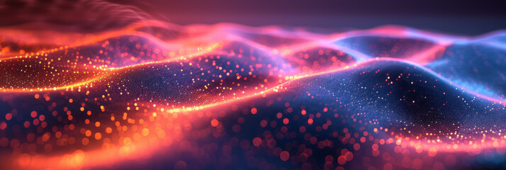Digital background for tech, AI, neural networks, data, audio, graphics