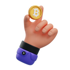 Poster - 3D Hand Holding Bitcoin