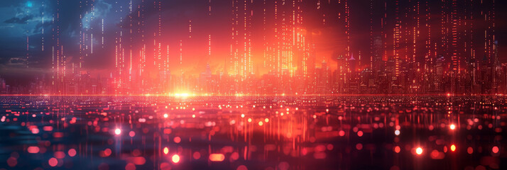 Digital background for tech, AI, neural networks, data, audio, graphics