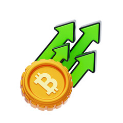 Aufkleber - 3D Market Surge on Bitcoin