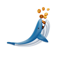 Aufkleber - 3D Crypto Whales Control the Crypto Market