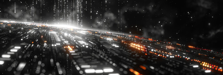 Digital background for tech, AI, neural networks, data, audio, graphics