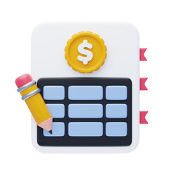 Aufkleber - 3D Writing Daily Entries in a Journal Book