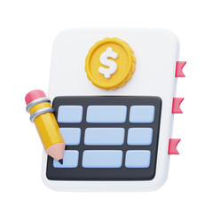 Aufkleber - 3D Writing Daily Entries in a Journal Book