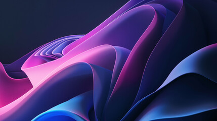 Wall Mural - Digital purple and blue fantasy curves abstract graphic poster background
