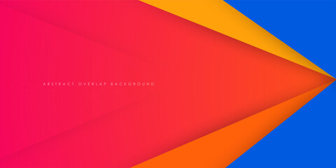 Abstract orange and blue overlap triangle background with shadow. Triangle orange and blue arrow style background. Eps10 vector