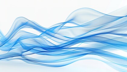 Sticker - 3D Blue Wavy Lines on White