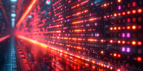 Digital background for tech, AI, neural networks, data, audio, graphics
