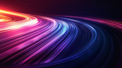 Canvas Print - Speed lines background with lines and particles, abstract neon design concept illustration