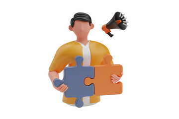 Aufkleber - Marketing Solution 3D Illustration
