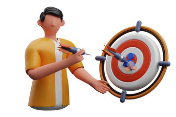 Aufkleber - Target Marketing 3D Illustration