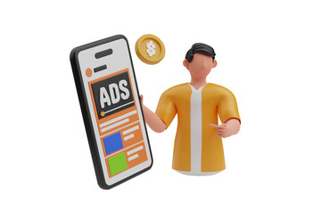 Aufkleber - Digital Ads 3D Illustration