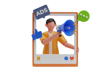 Aufkleber - Social Advertising 3D Illustration
