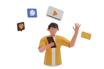 Aufkleber - Content Creation 3D Illustration