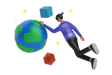 Poster - Global Metaverse Market 3D Illustration