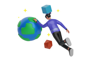 Poster - Global Metaverse Market 3D Illustration