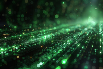 Poster - Green information circuit future technology concept background, abstract technology big data digital background