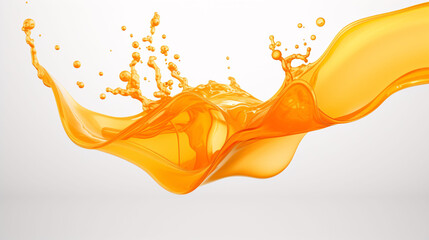 Wall Mural - Orange juice splash isolated on transparent background cutout, sliced orange juice splash concept illustration