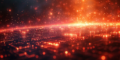 Digital background for tech, AI, neural networks, data, audio, graphics