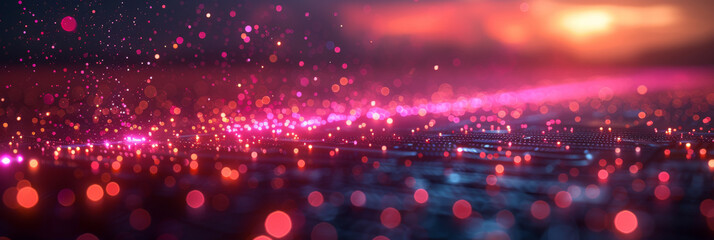 Digital background for tech, AI, neural networks, data, audio, graphics
