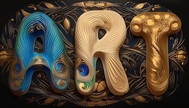 3D Fluid Typography Art Design