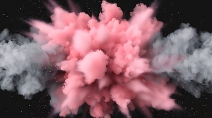 Wall Mural - pink and grey color burst isolated on transparent background, vivid explosion.
