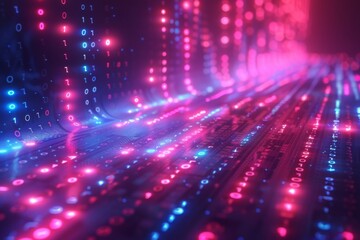Digital Binary Technology Background created with Generative AI
