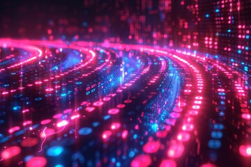 Digital Binary Technology Background created with Generative AI