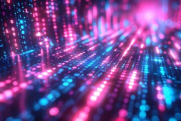 Digital Binary Technology Background created with Generative AI