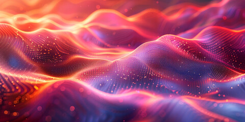 Digital background for tech, AI, neural networks, data, audio, graphics