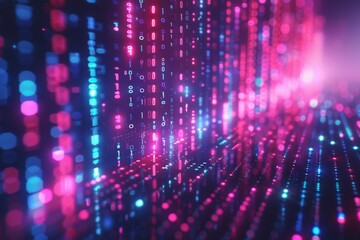 Digital Binary Technology Background created with Generative AI