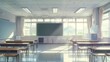 © yusuf - Anime background concept of a school classroom view