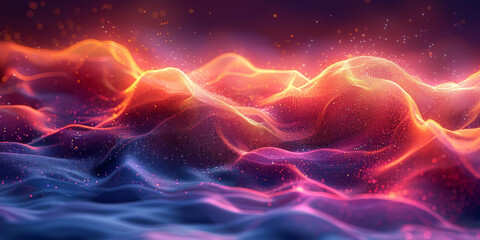 Digital background for tech, AI, neural networks, data, audio, graphics