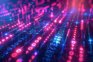 Digital Binary Technology Background created with Generative AI