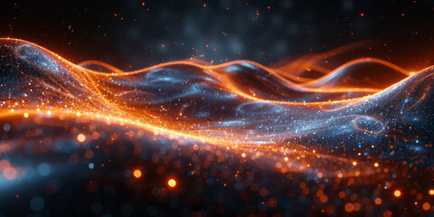 Digital background for tech, AI, neural networks, data, audio, graphics