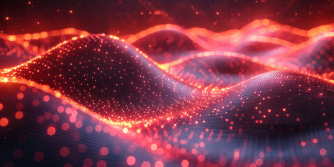 Digital background for tech, AI, neural networks, data, audio, graphics