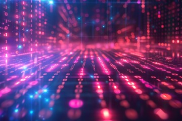 Digital Binary Technology Background created with Generative AI