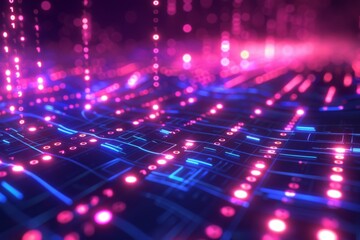 Digital Binary Technology Background created with Generative AI