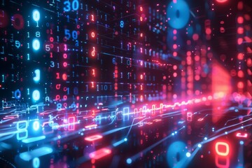 Digital Binary Technology Background created with Generative AI