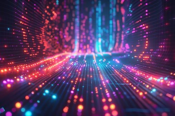 Digital Binary Technology Background created with Generative AI