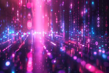 Digital Binary Technology Background created with Generative AI