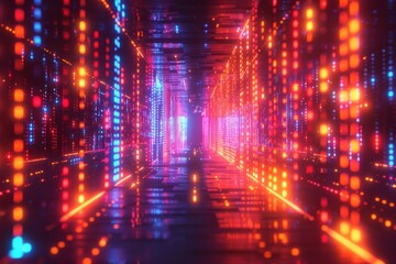 Digital Binary Technology Background created with Generative AI