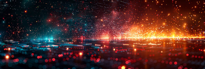 Digital background for tech, AI, neural networks, data, audio, graphics