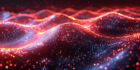Digital background for tech, AI, neural networks, data, audio, graphics