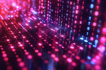 Digital Binary Technology Background created with Generative AI