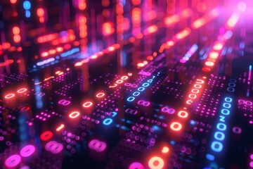 Digital Binary Technology Background created with Generative AI