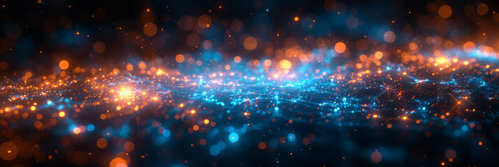 Digital background for tech, AI, neural networks, data, audio, graphics