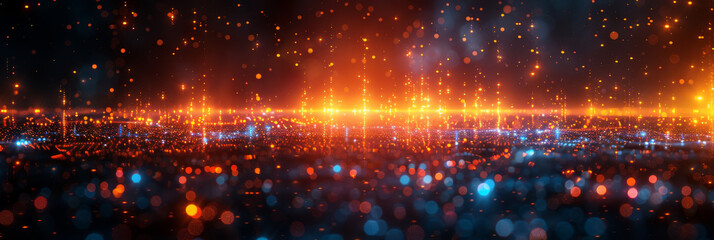 Digital background for tech, AI, neural networks, data, audio, graphics